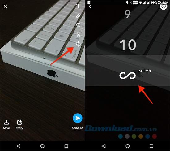 Làm cho một snap chỉ tồn tại trong 10 giây