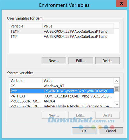 Cài đặt PATH của bạn