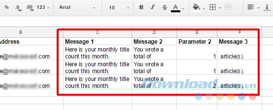 Tạo một email với kích thước bất kỳ