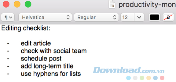 Tạo danh sách dấu đầu dòng nhanh