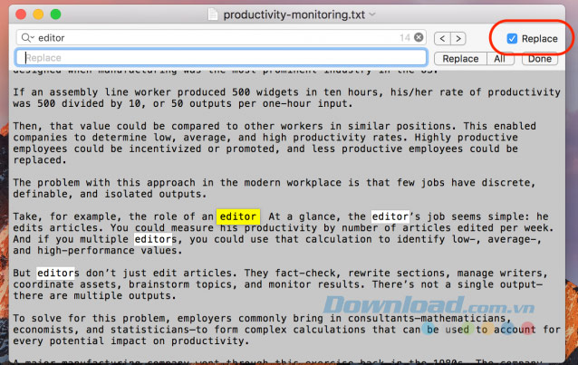 Tìm kiếm và thay thế