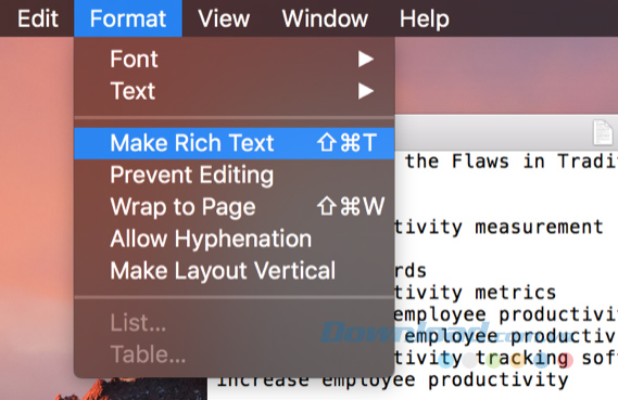 Tính năng Rich Text