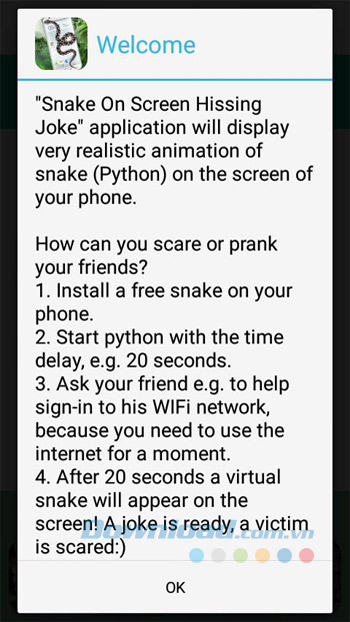 Điều khoản sư dụng Snake on Screen