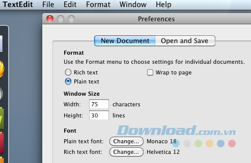 Thay đổi thiết lập