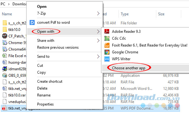 Đổi trình đọc PDF