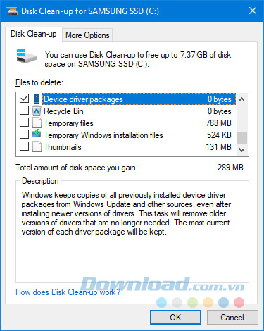 Khởi động Disk Clean