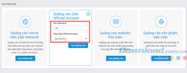 Đặt tên chiến dịch quảng cáo
