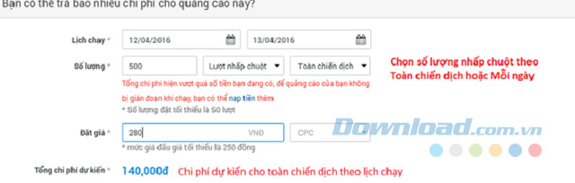 Chọn ngân sách