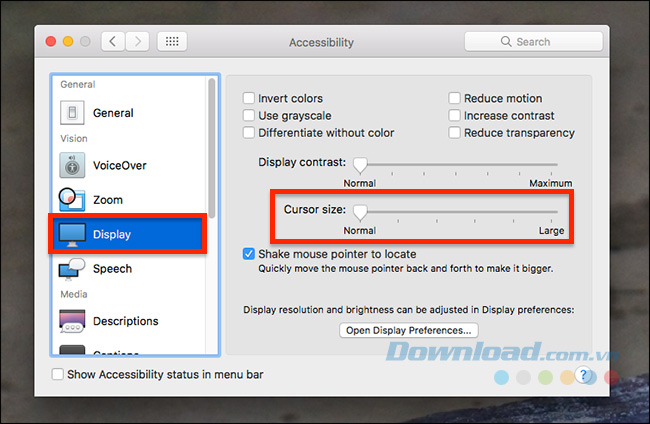 Click chuột vào Display