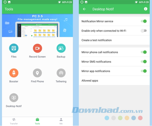 Đồng bộ thông báo Android với Windows cũ hơn