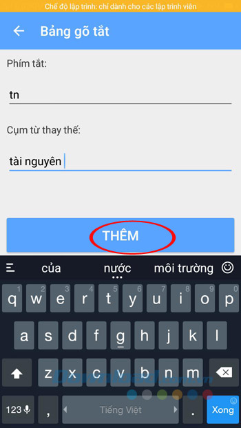Thêm cụm từ gõ tắt