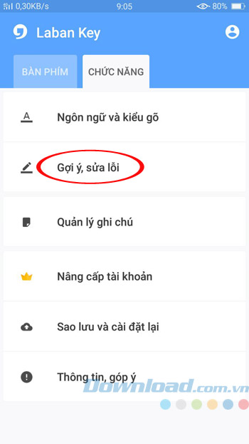 Cho phép gõ tắt