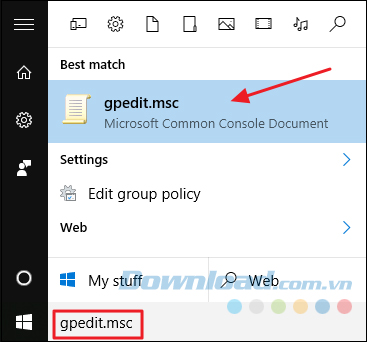 Mở Local Group Policy Editor