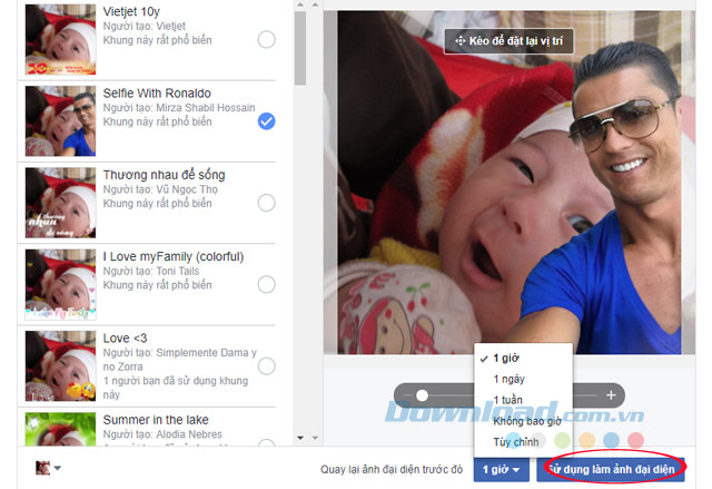 Sử dụng làm ảnh đại diện Facebook