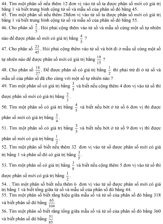 Những bài Toán liên quan đến phân số - Lớp 5