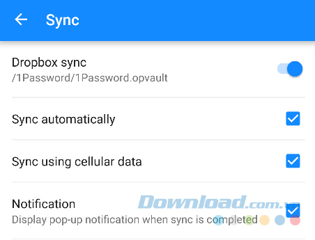 Quản lý cài đặt đồng bộ hóa