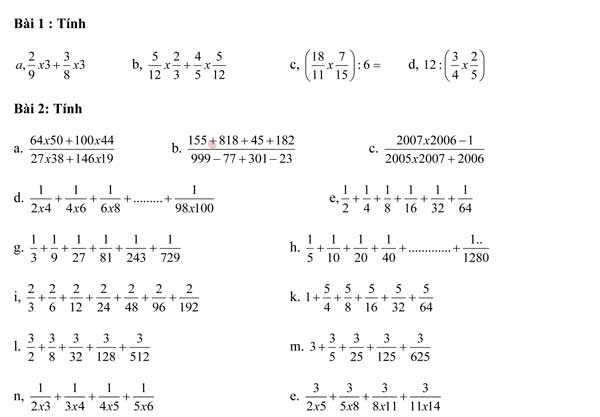 Ôn tập các dạng Toán cơ bản lớp 4