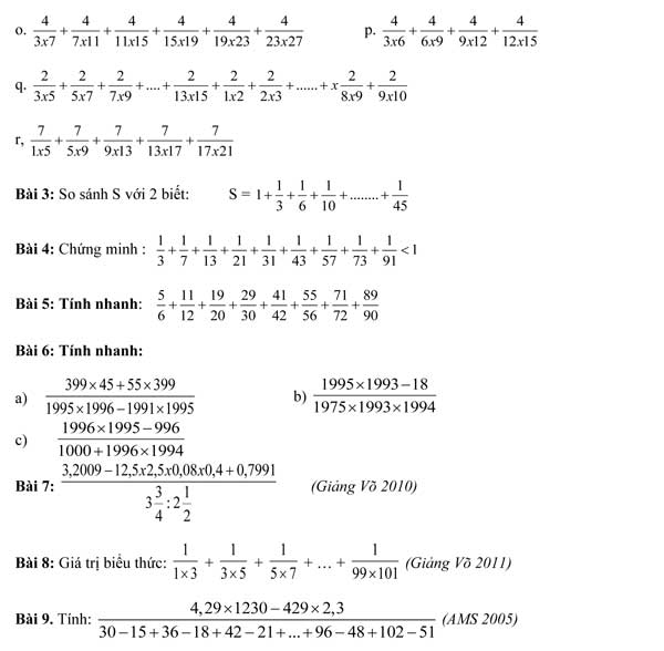 Ôn tập các dạng Toán cơ bản lớp 4