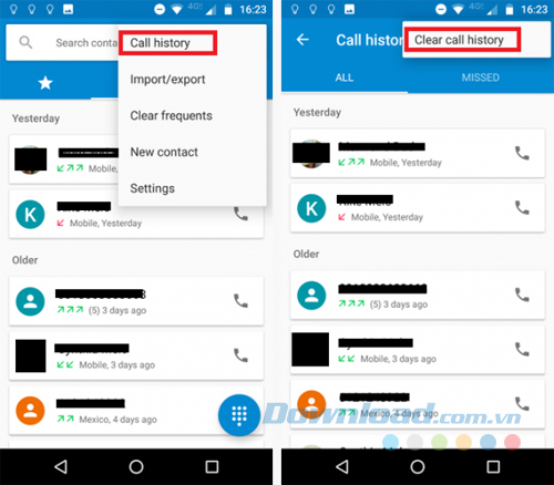 Lịch sử cuộc gọi
