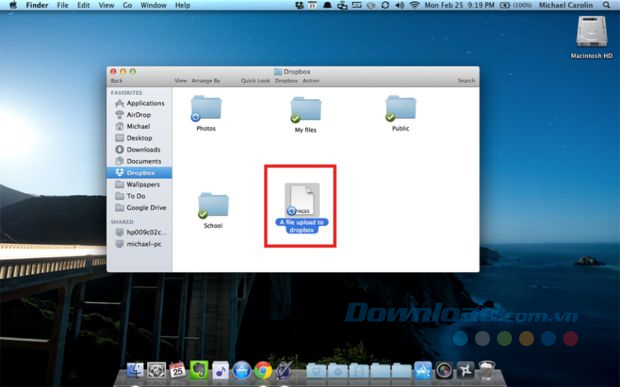 Thả file vào Dropbox folder