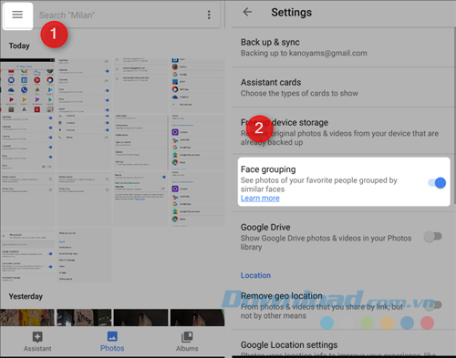 Tắt tính năng nhận diện khuôn mặt