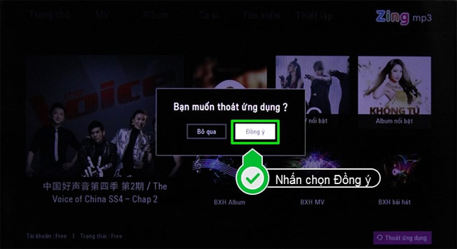 Đồng ý thoát ứng dụng