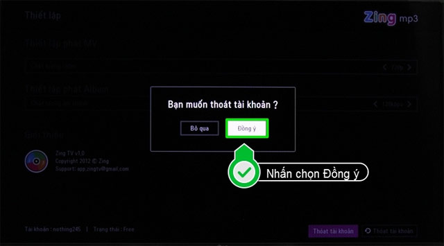 Xác nhận thoát tài khoản