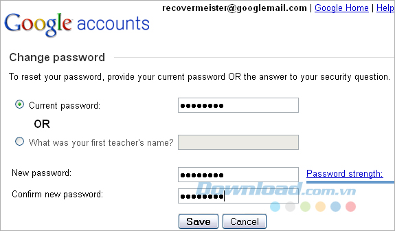 Thay đổi mật khẩu khi xảy ra sự cố bảo mật