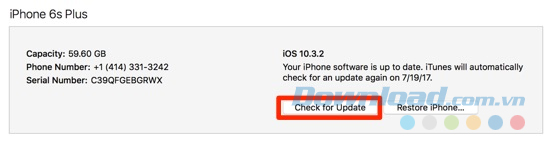 Cập nhật qua iTunes