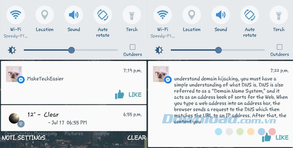 Đọc từ thông báo