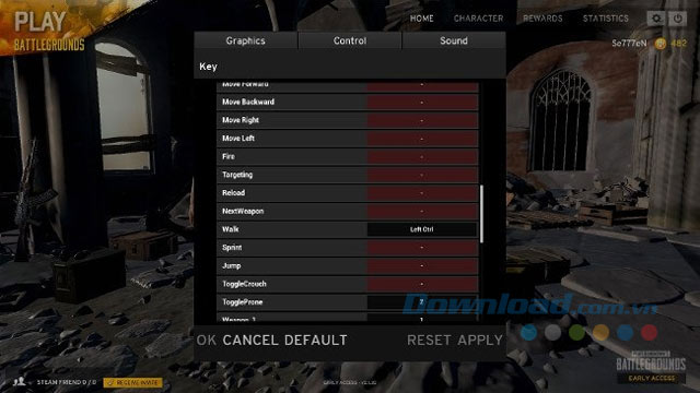 Thay đổi phím bấm mặc định