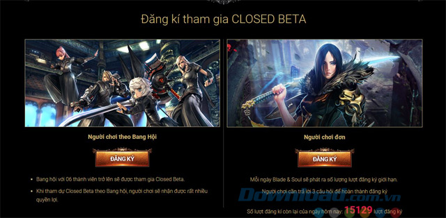 Đăng ký Closed Beta
