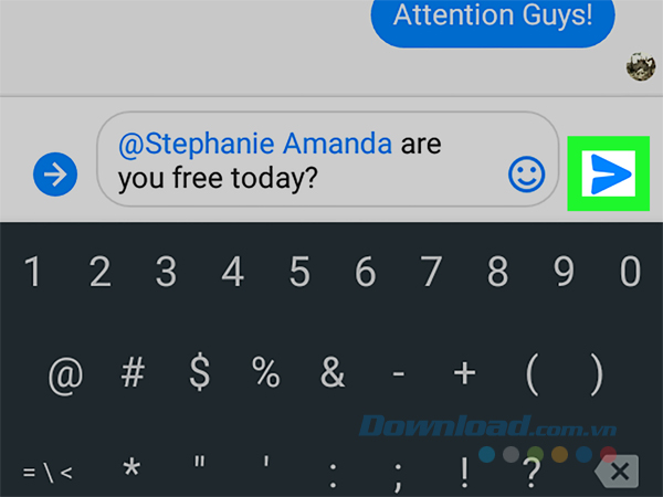 Tag mọi người trong tin nhắn