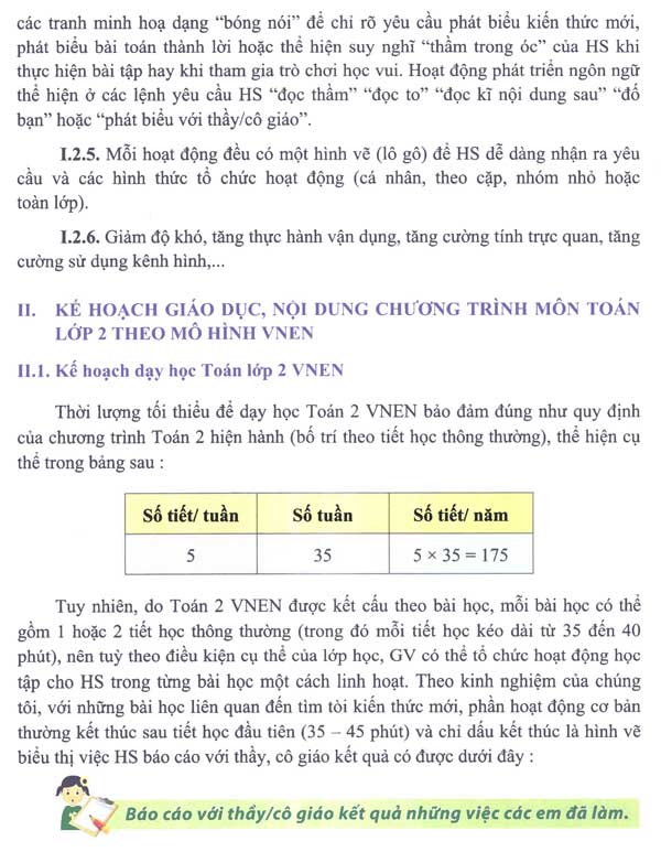 hướng dẫn dạy môn Toán lớp 2 theo chương trình VNEN