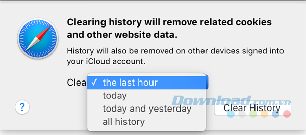 Xóa lịch sử Safari