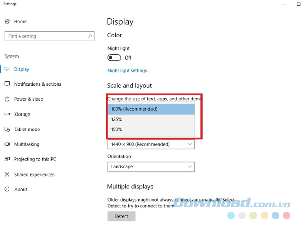 Cân chỉnh kích thước ứng dụng, chữ và biểu tượng