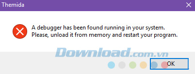 Lỗi WinLicense: a debugger has been....