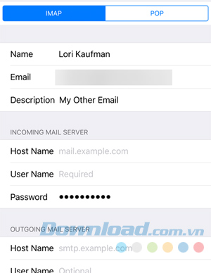 Chọn IMAP hoặc POP