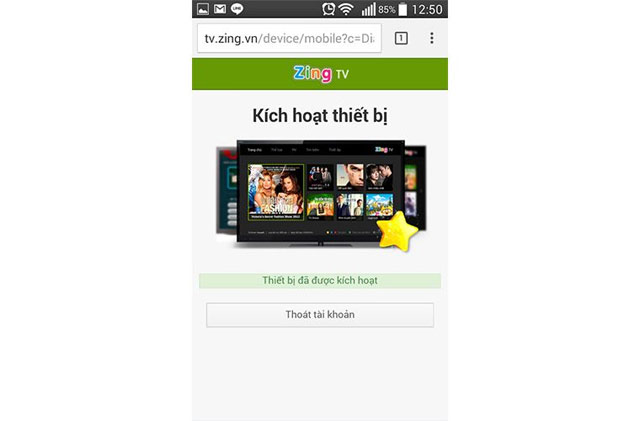 Thông báo thiết bị đã được kích hoạt
