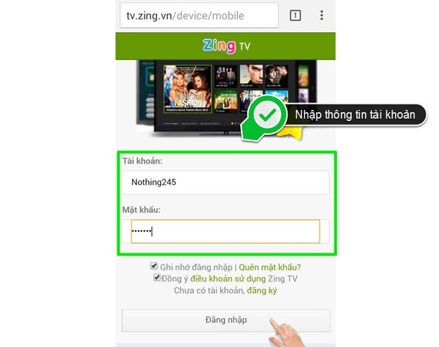 Đăng nhập tài khoản Zing Mp3