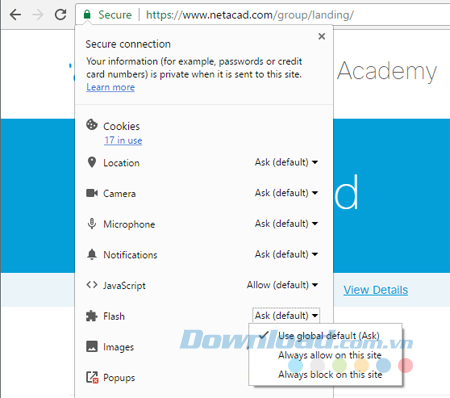 Biểu tượng trên thanh địa chỉ