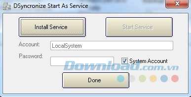 Nhấp Install Service