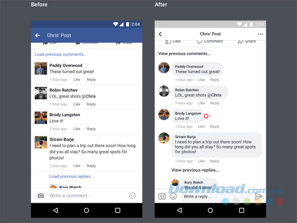 Facebook trước và sau thay đổi