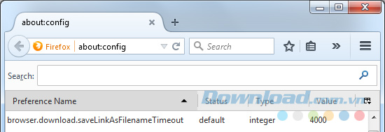 Tăng giá trị thời gian chờ “Save Link As”