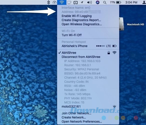 Tìm địa chỉ MAC hiện tại