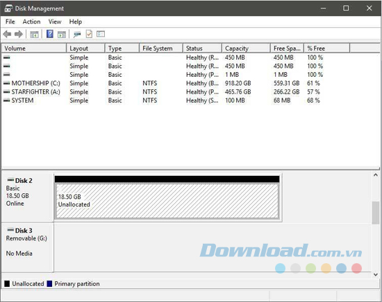 Windows 10 Disk Management