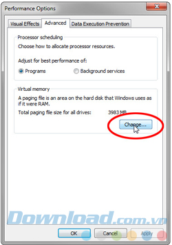 Nhấp chuột vào Change