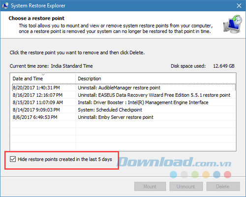 System Restore Explorer