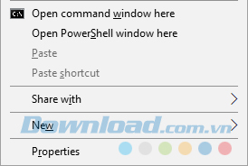 Mở thông qua trình đơn ngữ cảnh thư mục