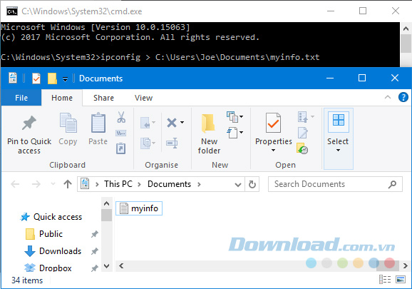 Xuất ra một file hoặc khay nhớ tạm